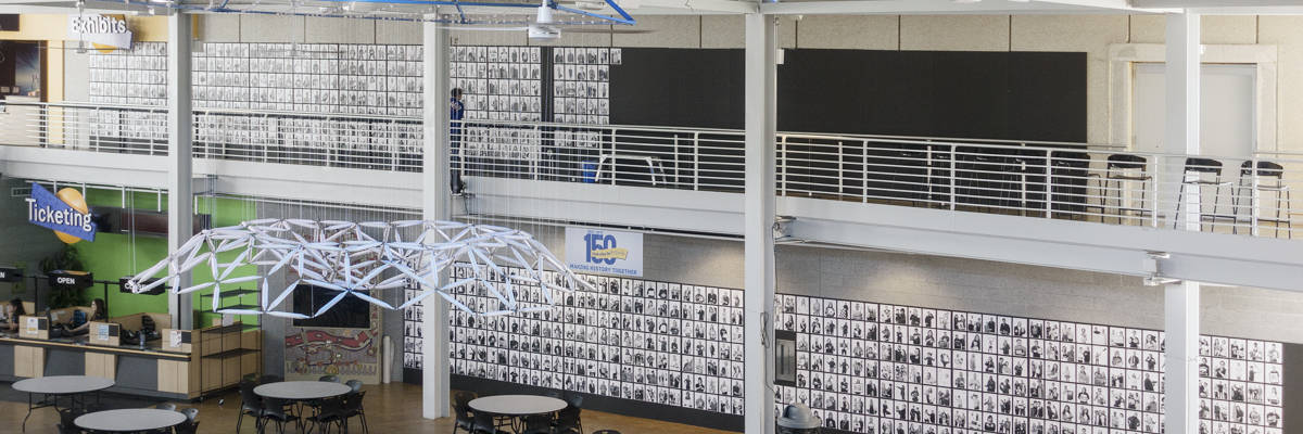 The display had to expand into the mezzanine.